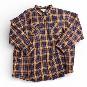 TRUE NATION Plaid Men's Shirt - Blue and Yellow 4XL
